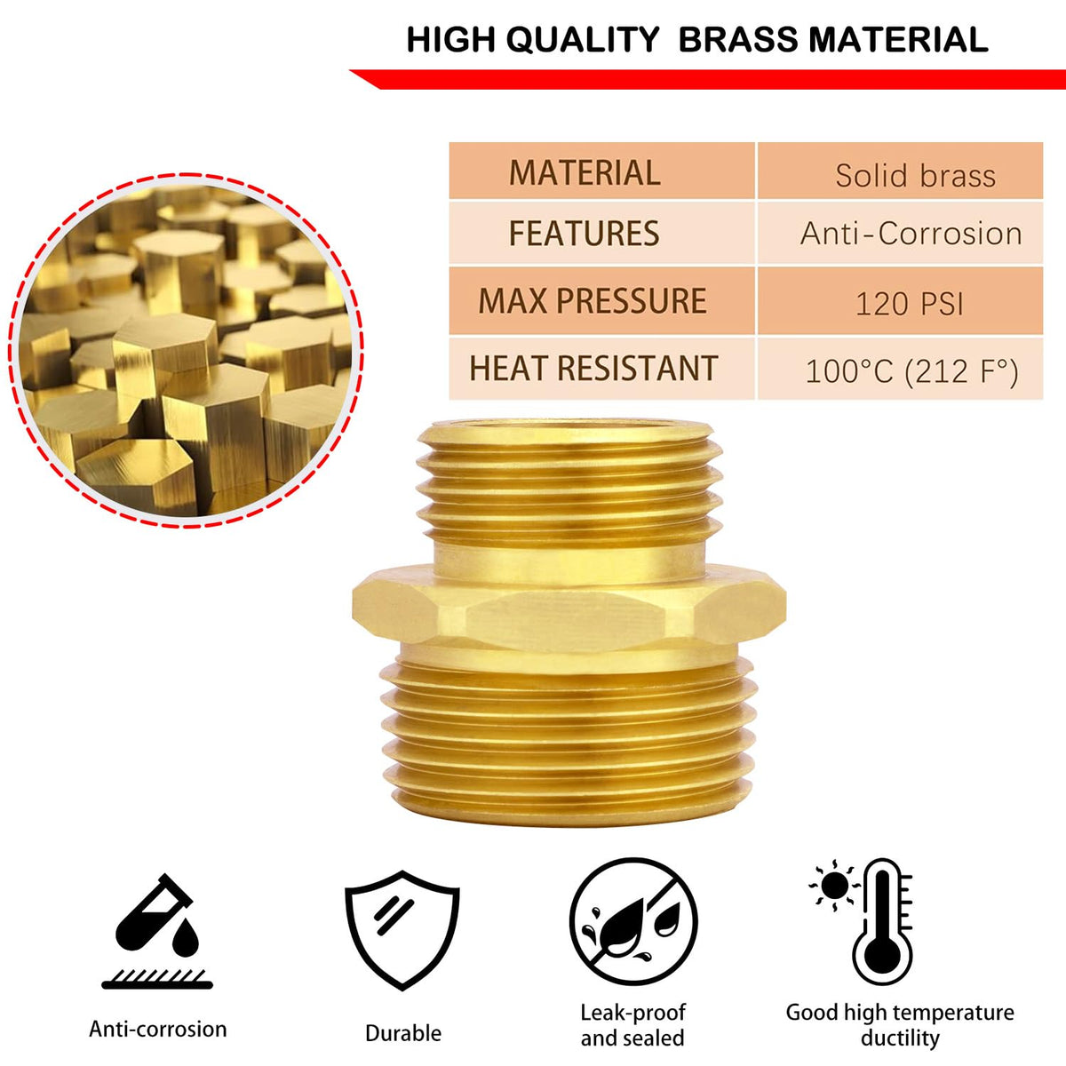 Worldwhere silicone washers and thread tape included for secure seals.