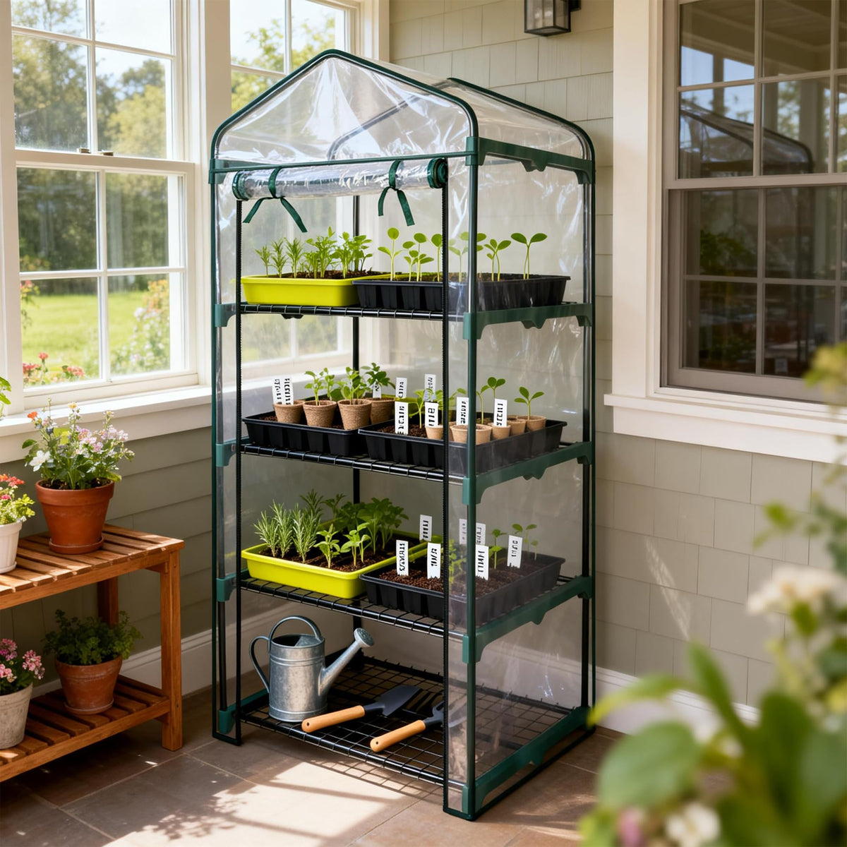 Worth Garden PVC cover protects plants and stabilizes humidity indoors or outdoors.