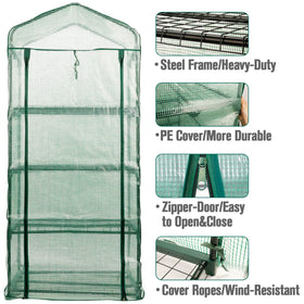 Worth Garden shelves loaded with plants on sturdy 4-tier frame