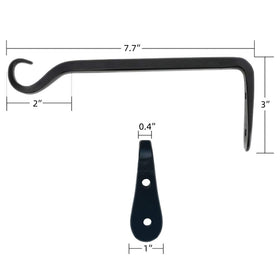 Worth Garden forged wrought iron bracket wall mount highlights sturdy support for heavy planters.
