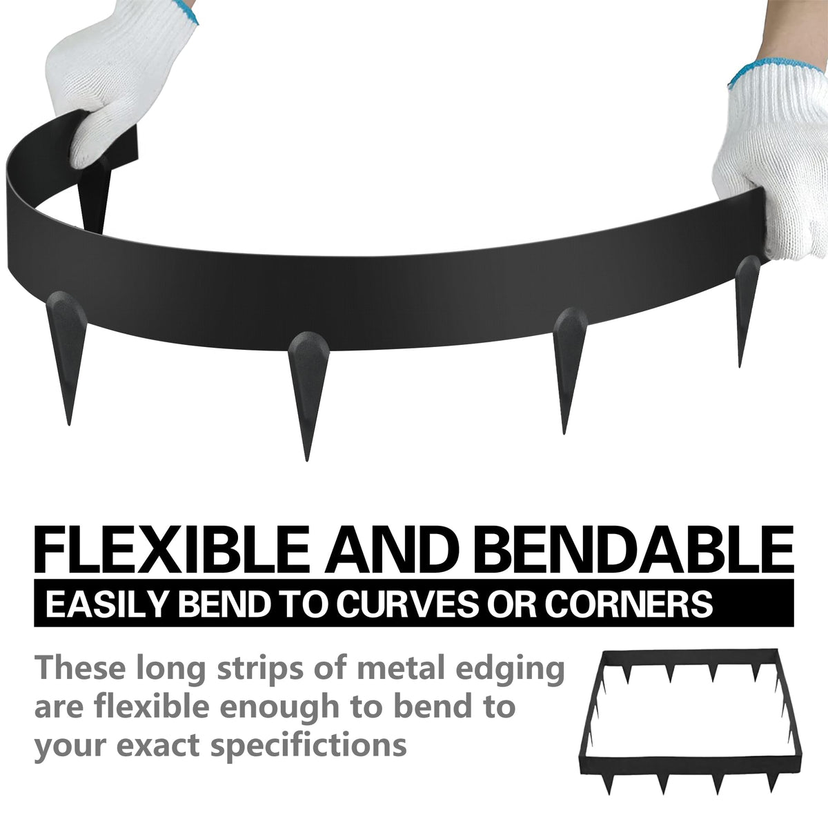 Worth Garden galvanized black edging finish resists weather and wear.