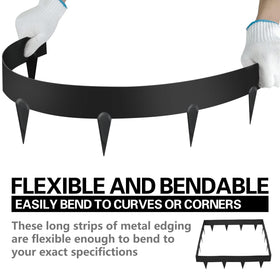Worth Garden galvanized black edging finish resists weather and wear.
