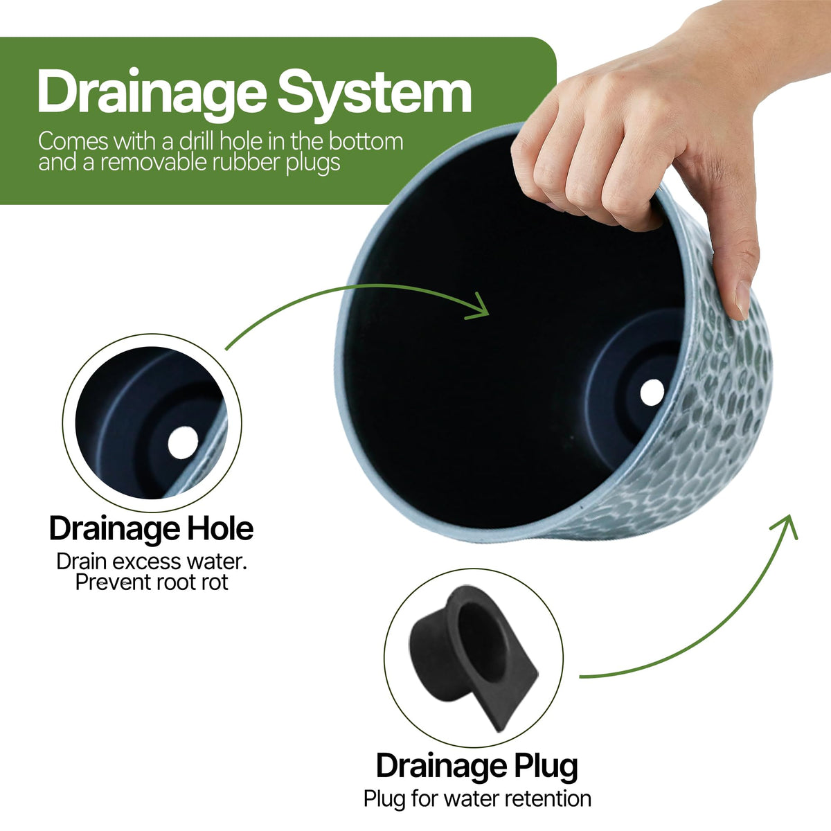 Worth Garden lightweight polypropylene pot is easy to move and place.