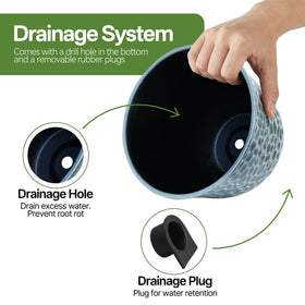 Worth Garden lightweight polypropylene pot is easy to move and place.