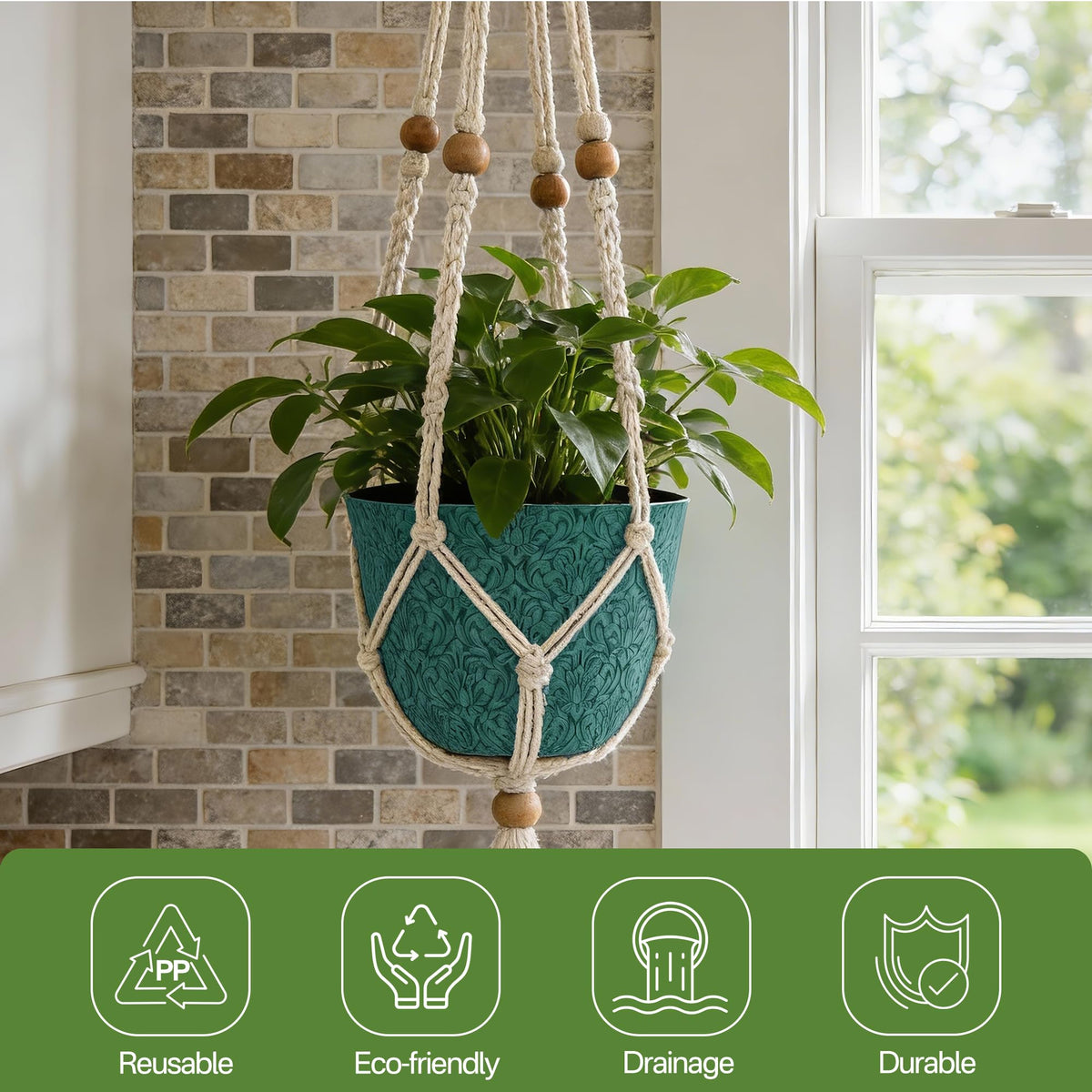 Worth Garden retro floral pattern pot adds charm to home decor and greenery.