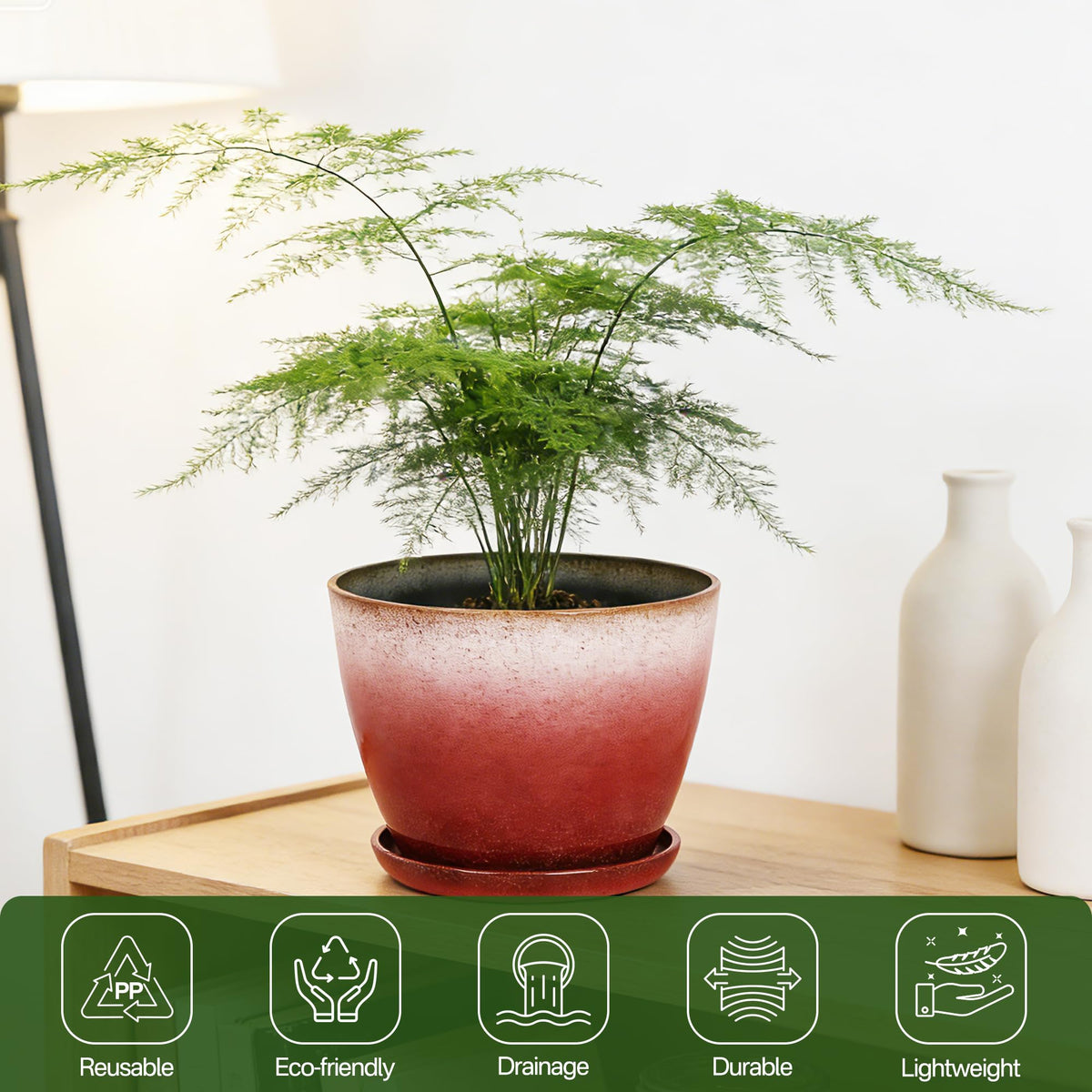 Worth Garden small gloss finish pot ideal for succulents, herbs, or tiny flowers.