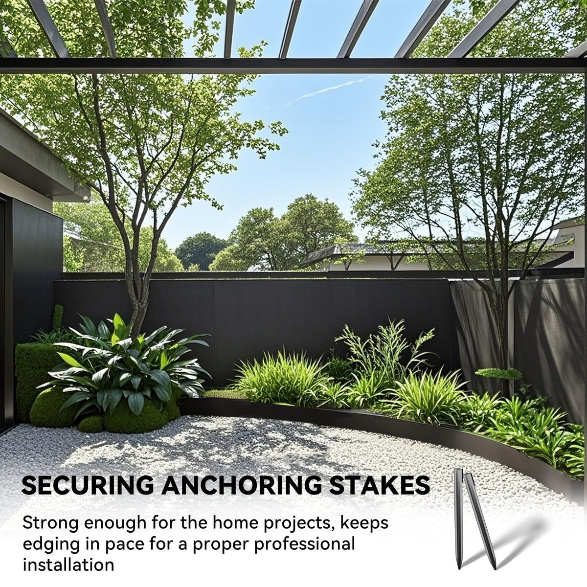 Worth Landscape Edging Stakes installing easily to anchor garden edging securely.