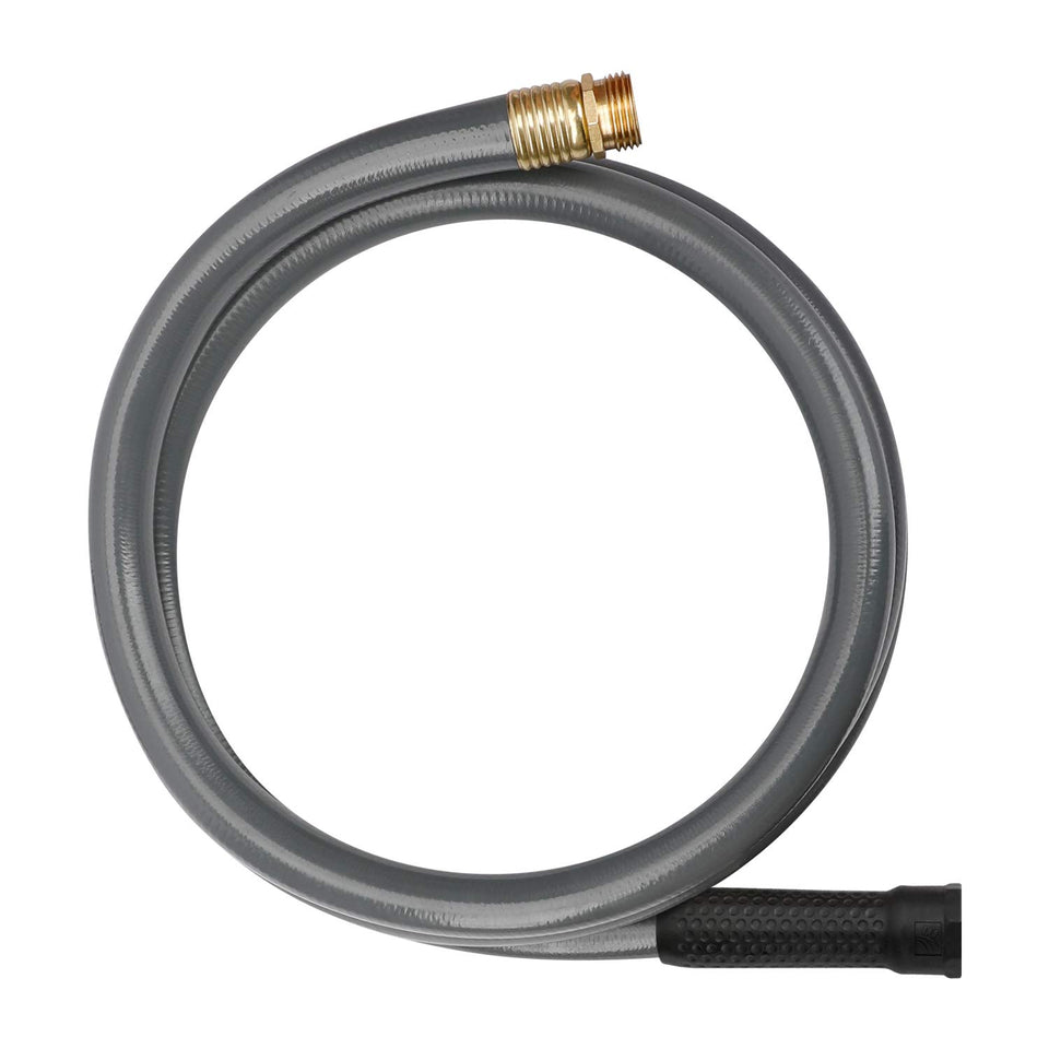 Worth Short Lead-in Gray Garden Hose, 5 ft long for easy yard tasks