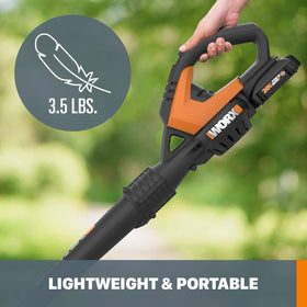 WORX attachments include brush and inflator for versatile cleaning and inflation tasks.