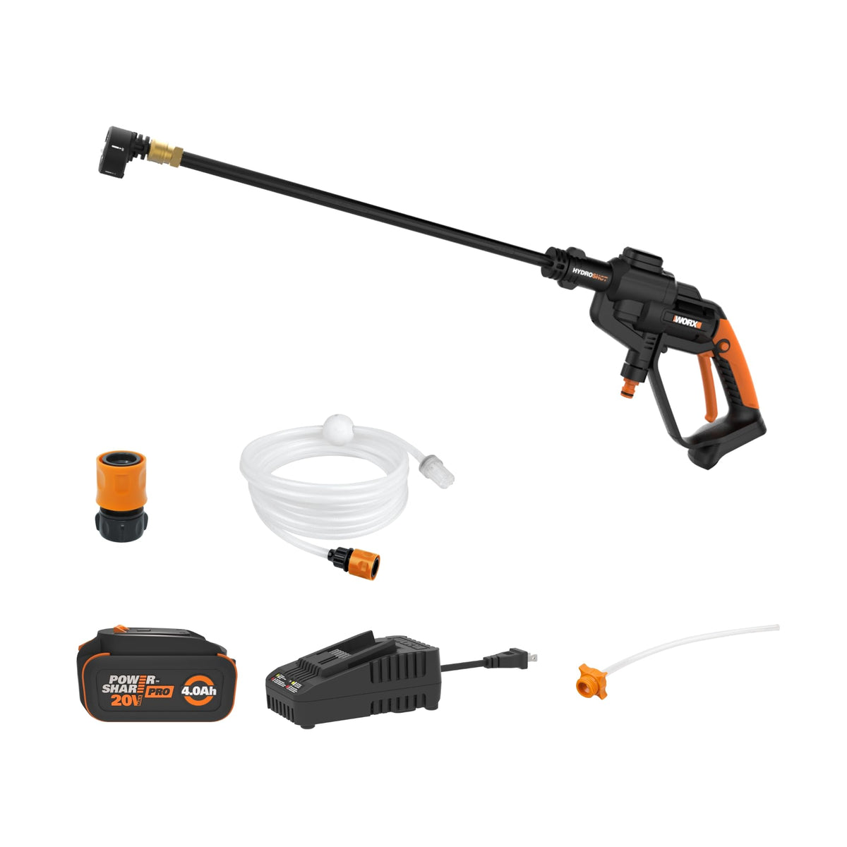 WORX HydroShot 320psi portable power cleaner ready for outdoor cleanup and vehicles