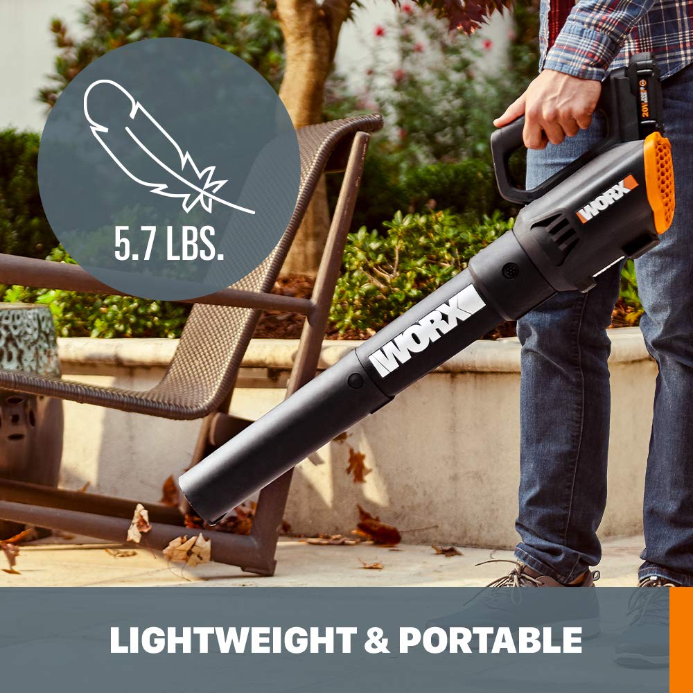 Two-speed control lets you tailor airflow for gentle sweeping or tougher debris.
