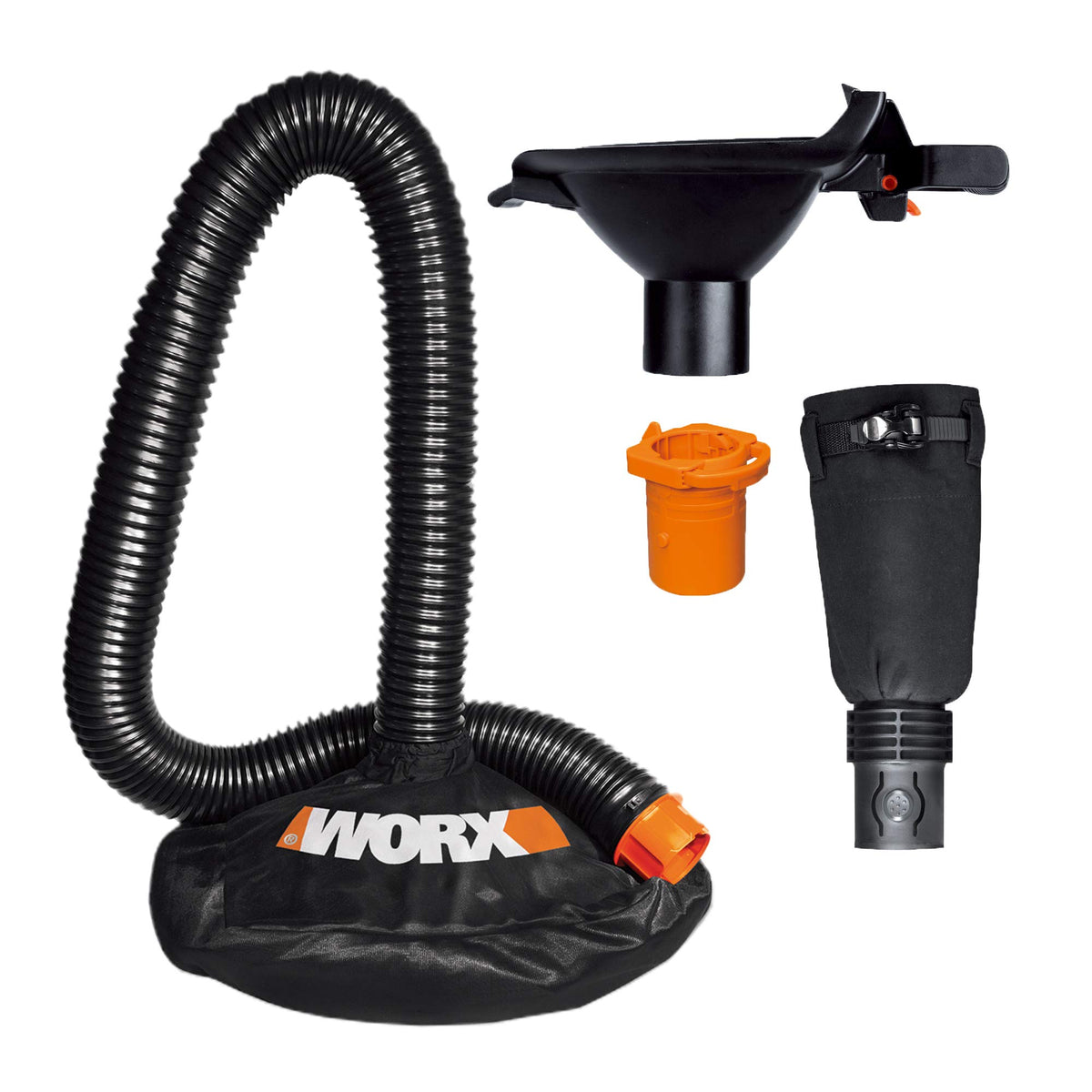 WORX LeafPro mesh hood enabling touchless leaf collection.