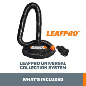 WORX Leafpro setup example with universal adapter and hose ready to use