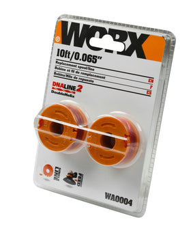 WORX pre-wound replacement spool enables quick on-site swap.