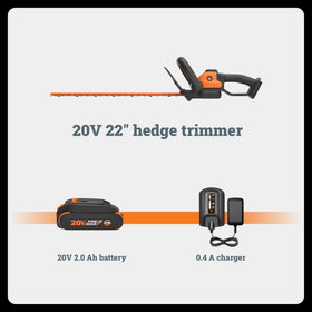 WORX WG261.9 22-inch reach for flat tops and long hedge sides