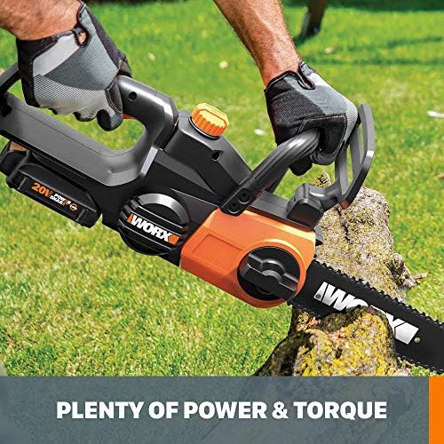 WORX WG322 auto tension feature enabling precise, tool-free tensioning.