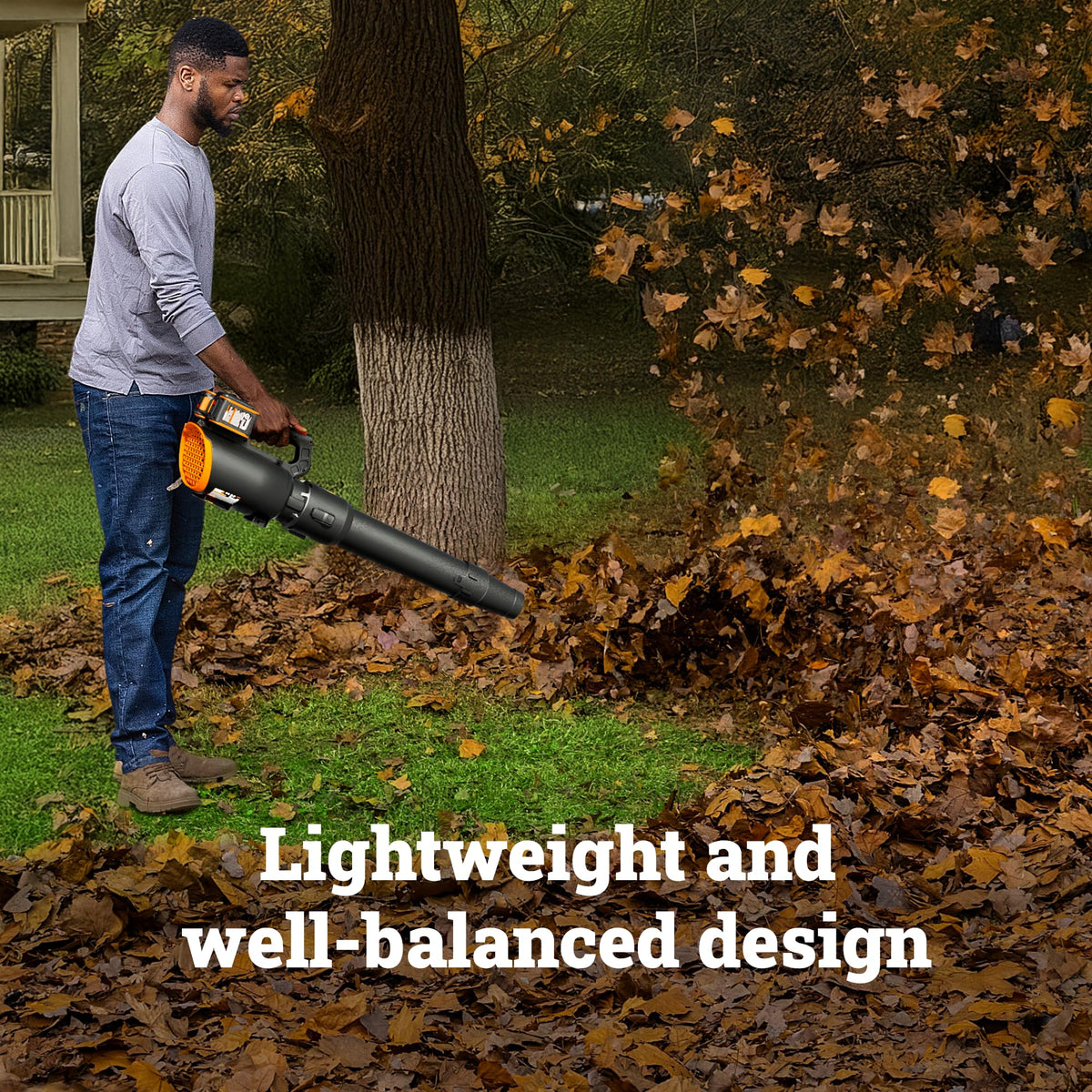 WORX WG582 delivers up to 780 CFM for fast debris removal.