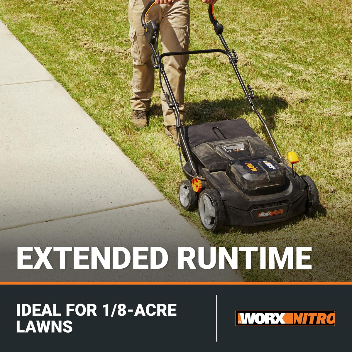 WORX WG855 battery pack powers the tool with reliable 20V 4Ah performance.