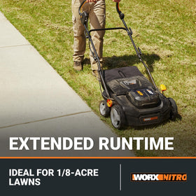 WORX WG855 battery pack powers the tool with reliable 20V 4Ah performance.