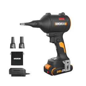 WORX WX099L blower front view showing compact handheld design for versatile tasks
