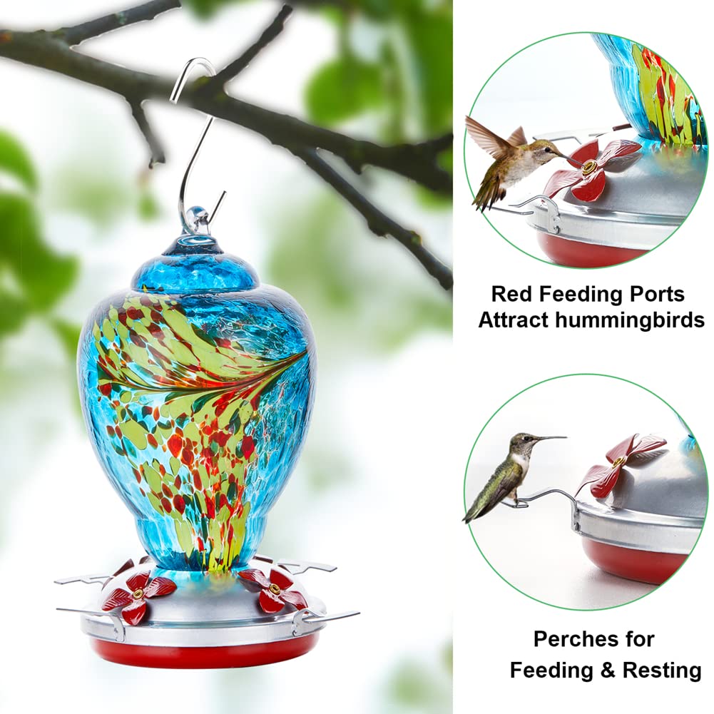 WOSIBO hummingbird feeder includes an ant moat to protect nectar