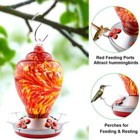 WOSIBO hummingbird feeder includes an ant moat to protect nectar