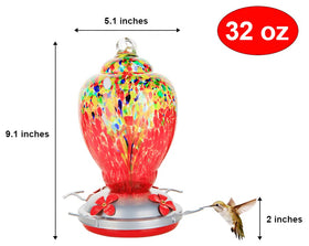 WOSIBO hand-blown glass feeder offers durable craft and unique color.