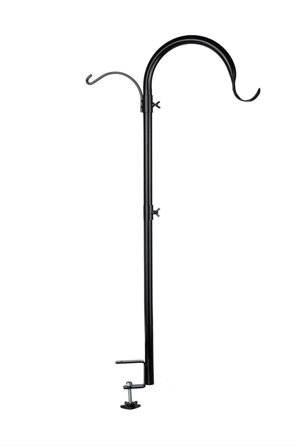 WOSIBO three-span deck hook assembly on a rail, versatile for bird feeders and decor