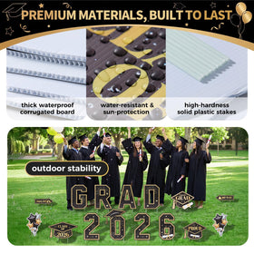 Wothfav balloons and caps yard sign adds festive touch to outdoor graduation decor