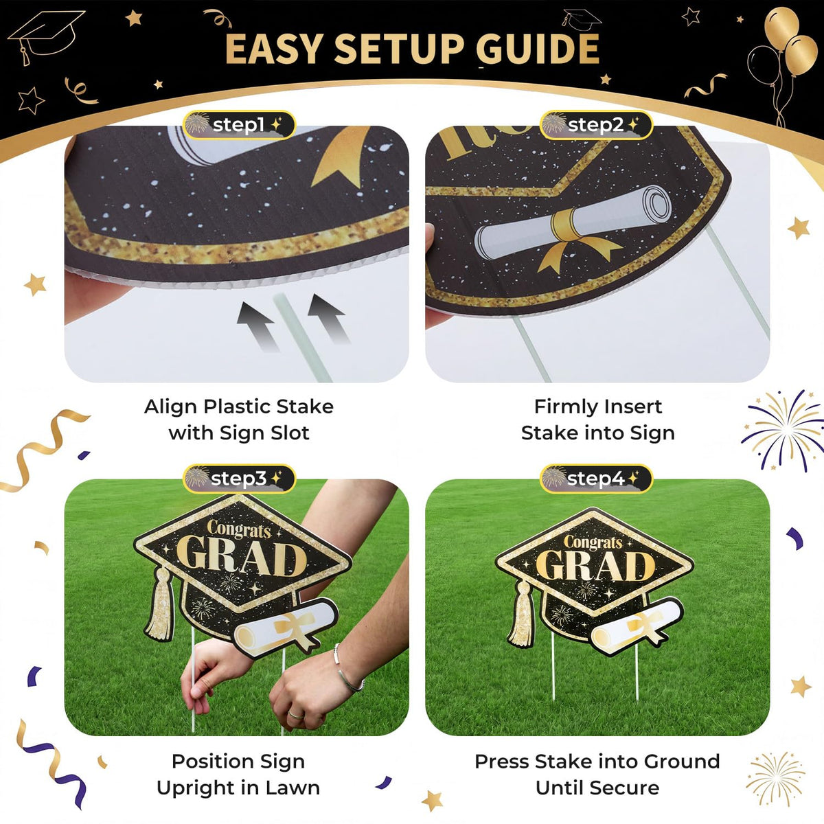Wothfav photo-spot yard sign guides guests to fun photo moments