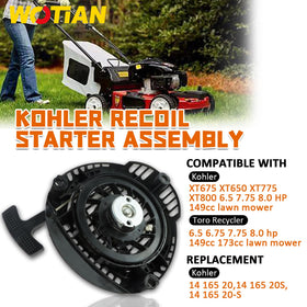WOTIAN durable iron housing secures the recoil mechanism for sturdy lawn mower starts.