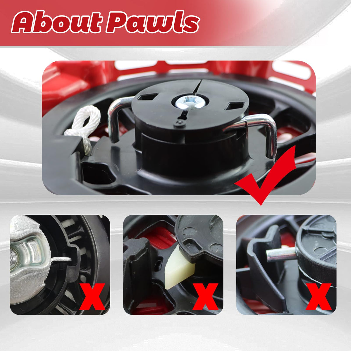 WOTIAN curved steel rod pawl design for reliable engagement.