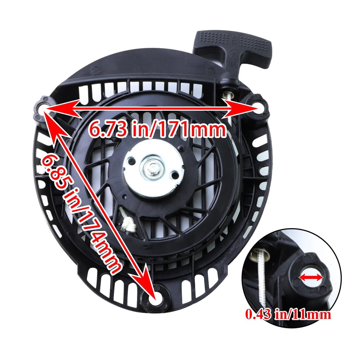 WOTIAN pull cord assembly ensures quick replacement and durable performance for lawn mowers.
