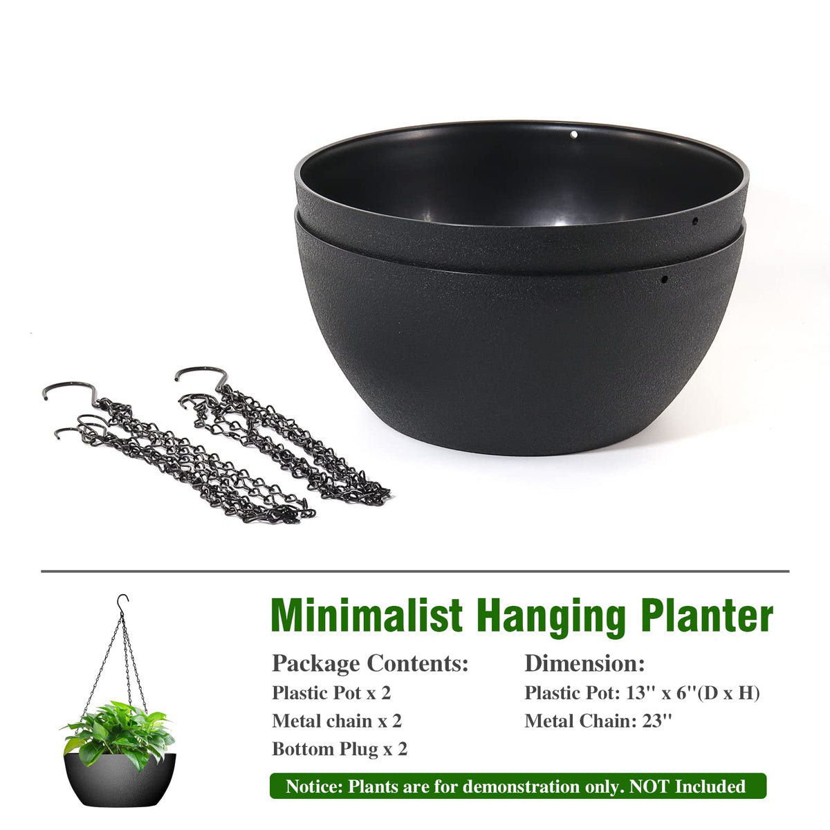 WOUSIWER round hanging planter brightening paths and indoor corners.