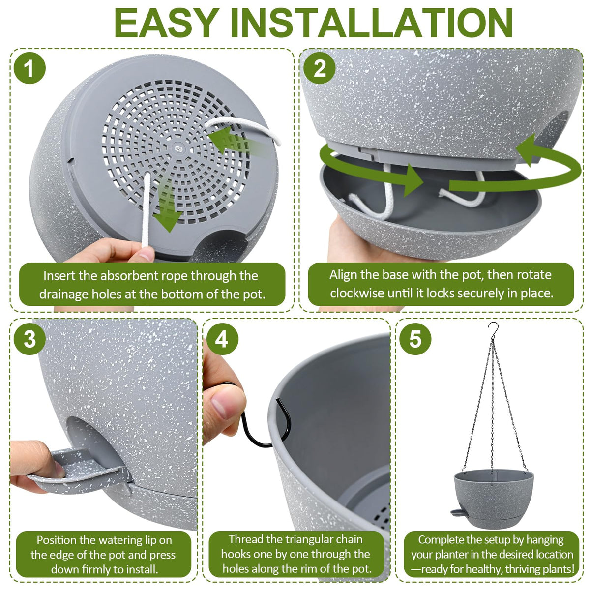 WOUSIWER compatible with ivy, ferns, herbs for a vibrant display