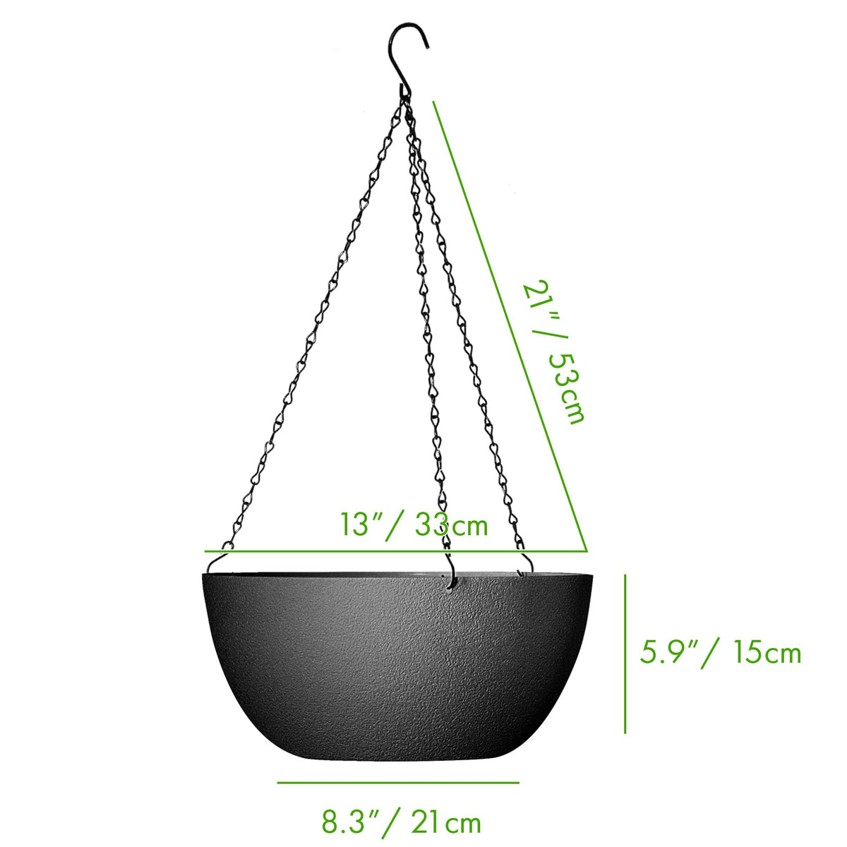 WOUSIWER two pack large hanging planters offering lightweight convenience for versatile decor.