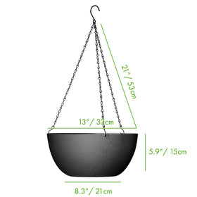 WOUSIWER two pack large hanging planters offering lightweight convenience for versatile decor.