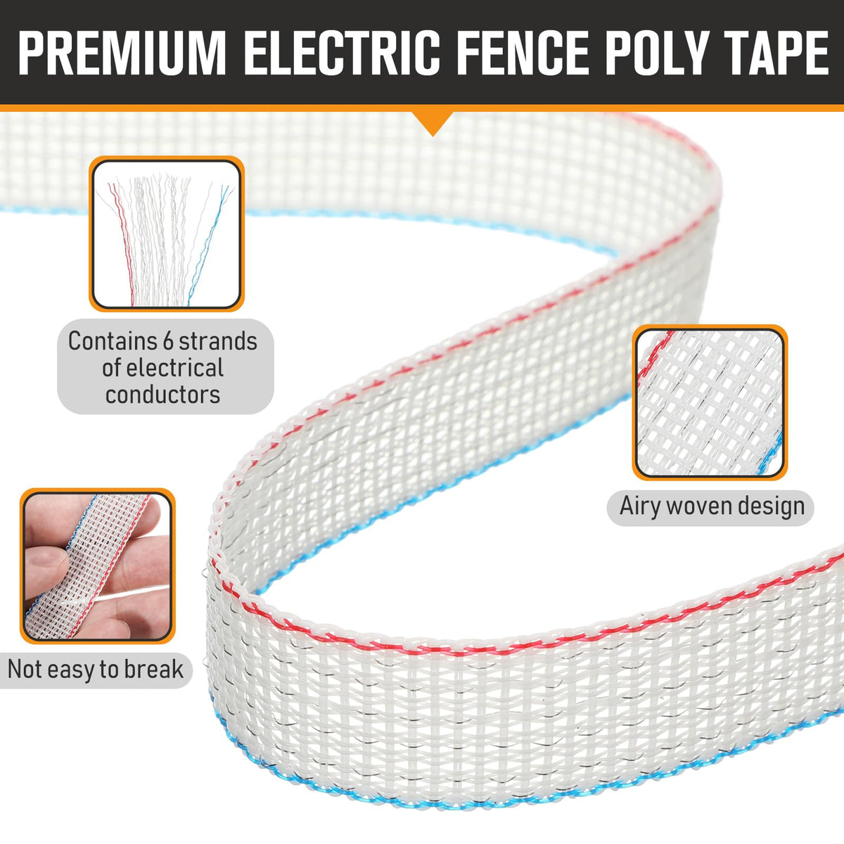 Wowangce high-visibility tape deters animals while staying easy to see and handle.