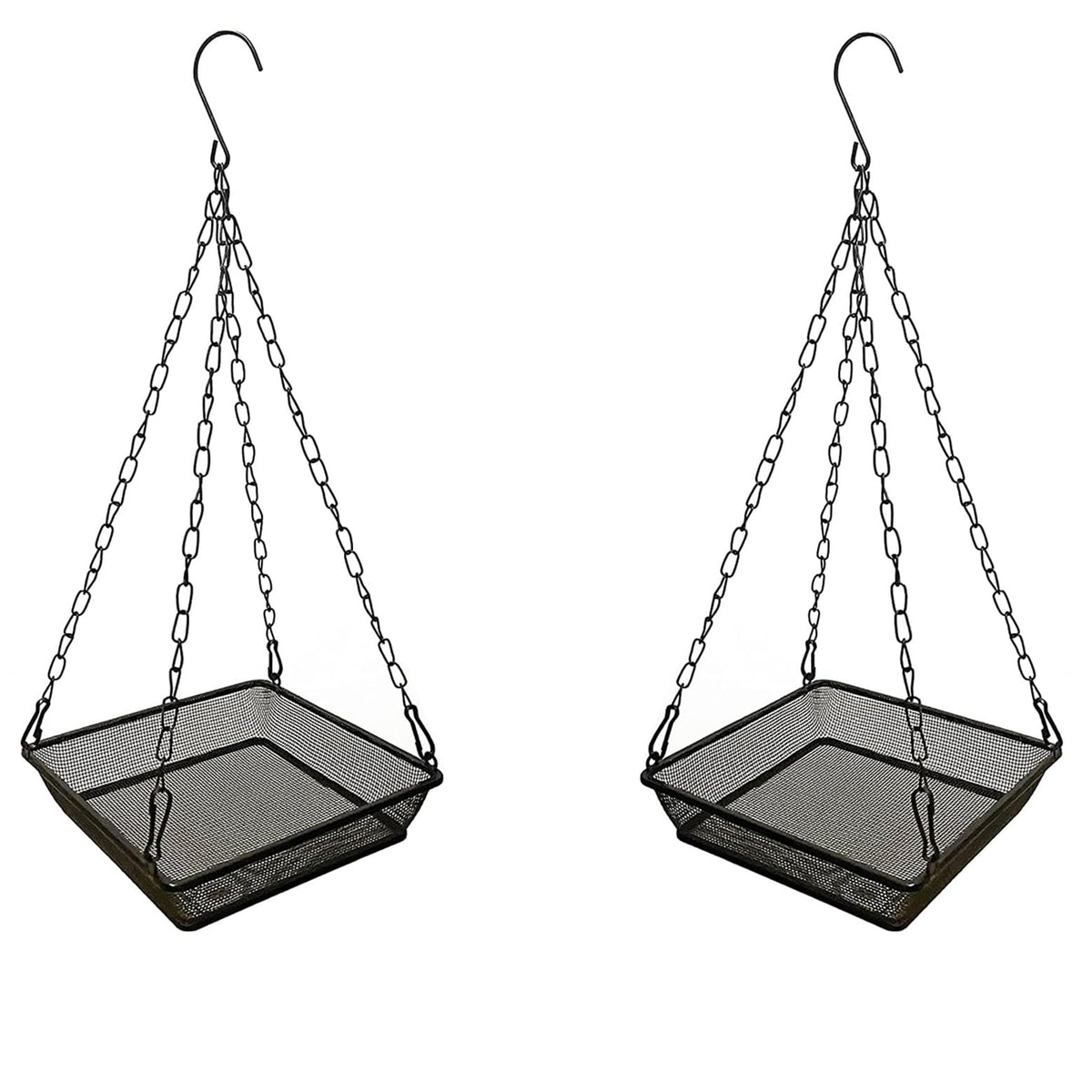 WOWARE bird feeder tray front view with rust-free mesh keeping seeds dry