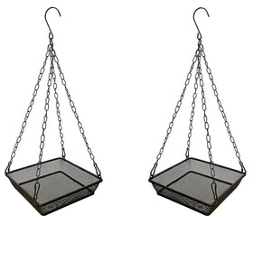 WOWARE bird feeder tray front view with rust-free mesh keeping seeds dry