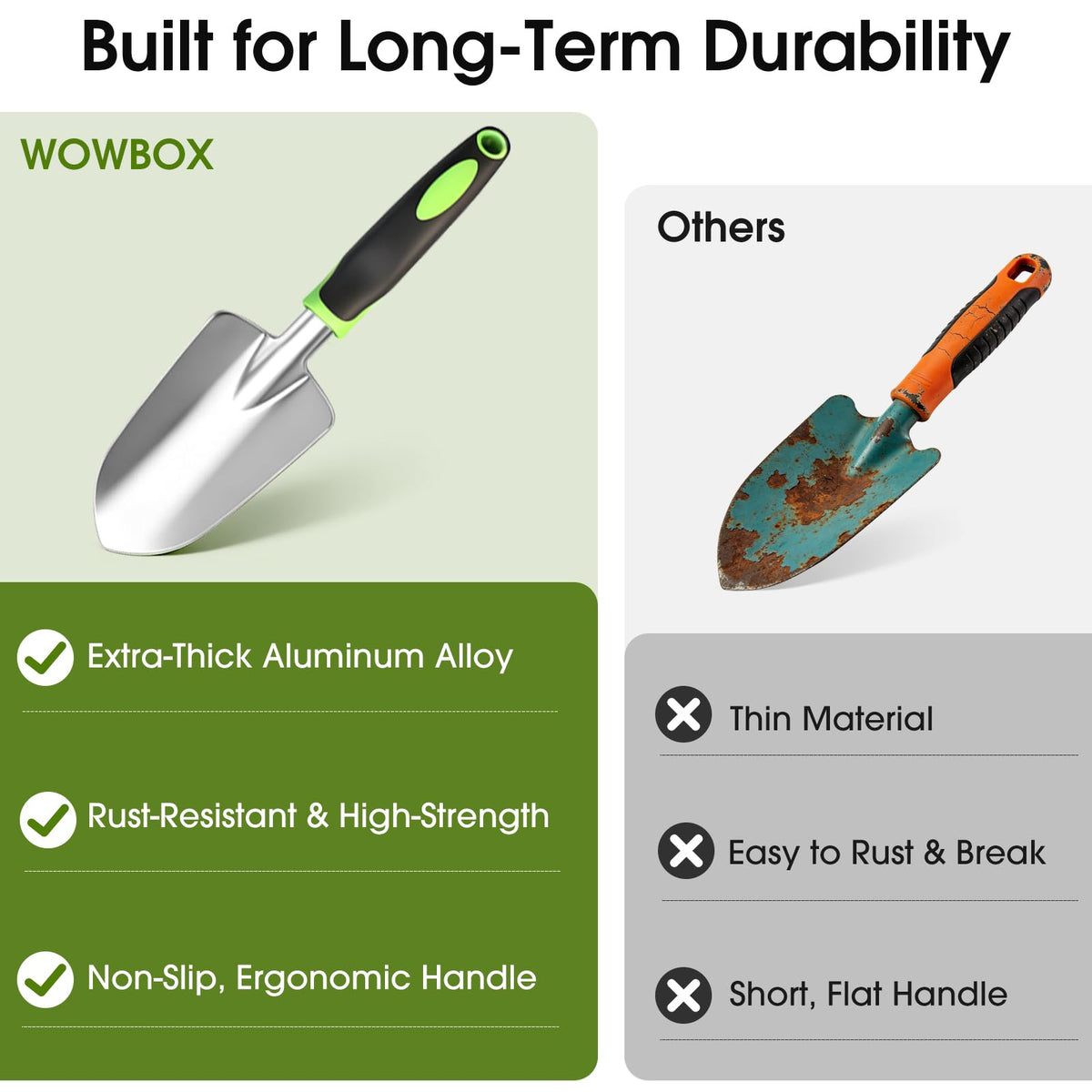 WOWBOX garden tools set hand rake for soil loosening and leveling