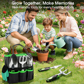 WOWBOX garden tools set tote bag organizes tools with eight deep pockets