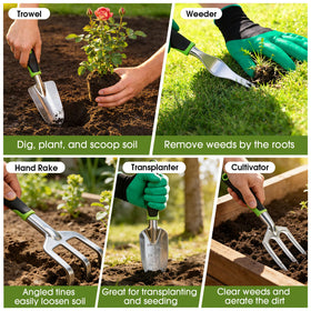WOWBOX garden tools set transplanter for accurate soil transfer