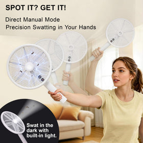 WowCatch extendable-handle zapper demonstrates long reach for high walls