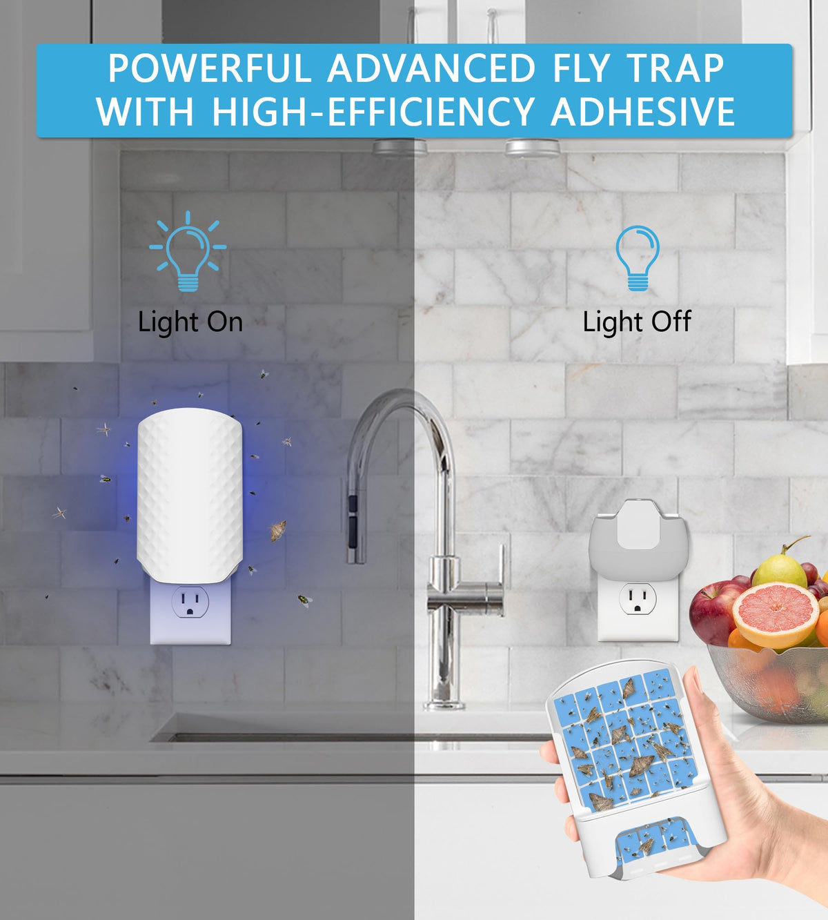 WowCatch refill sticky card close-up highlights durable adhesive.
