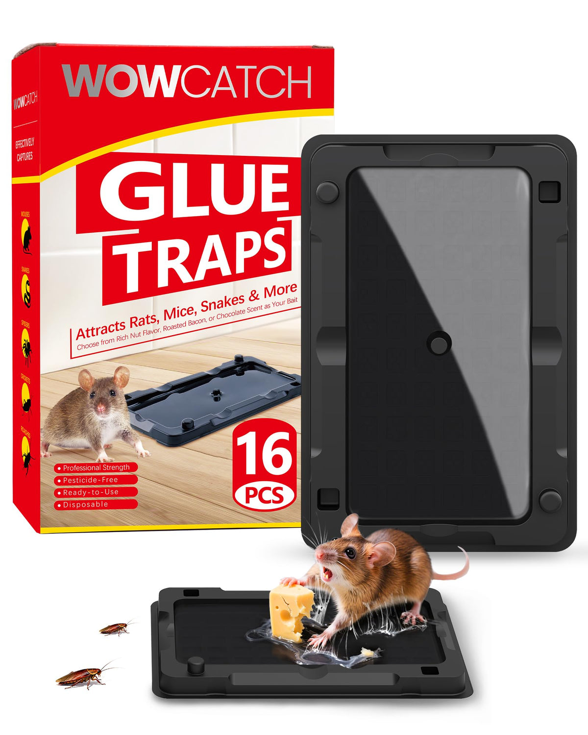 WowCatch sticky trap close-up shows extra-strong glue for lasting pest capture.