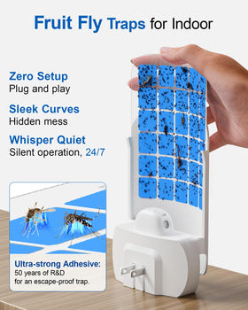 WowCatch UV light indoor trap activated at night to attract gnats