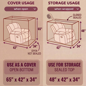 Wowfit 4mil thick plastic bag unfolded over a recliner