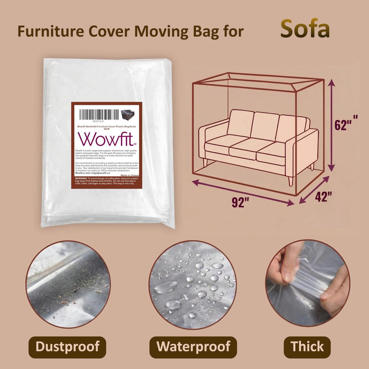 Wowfit clear odorless plastic bag shows contents while protecting them