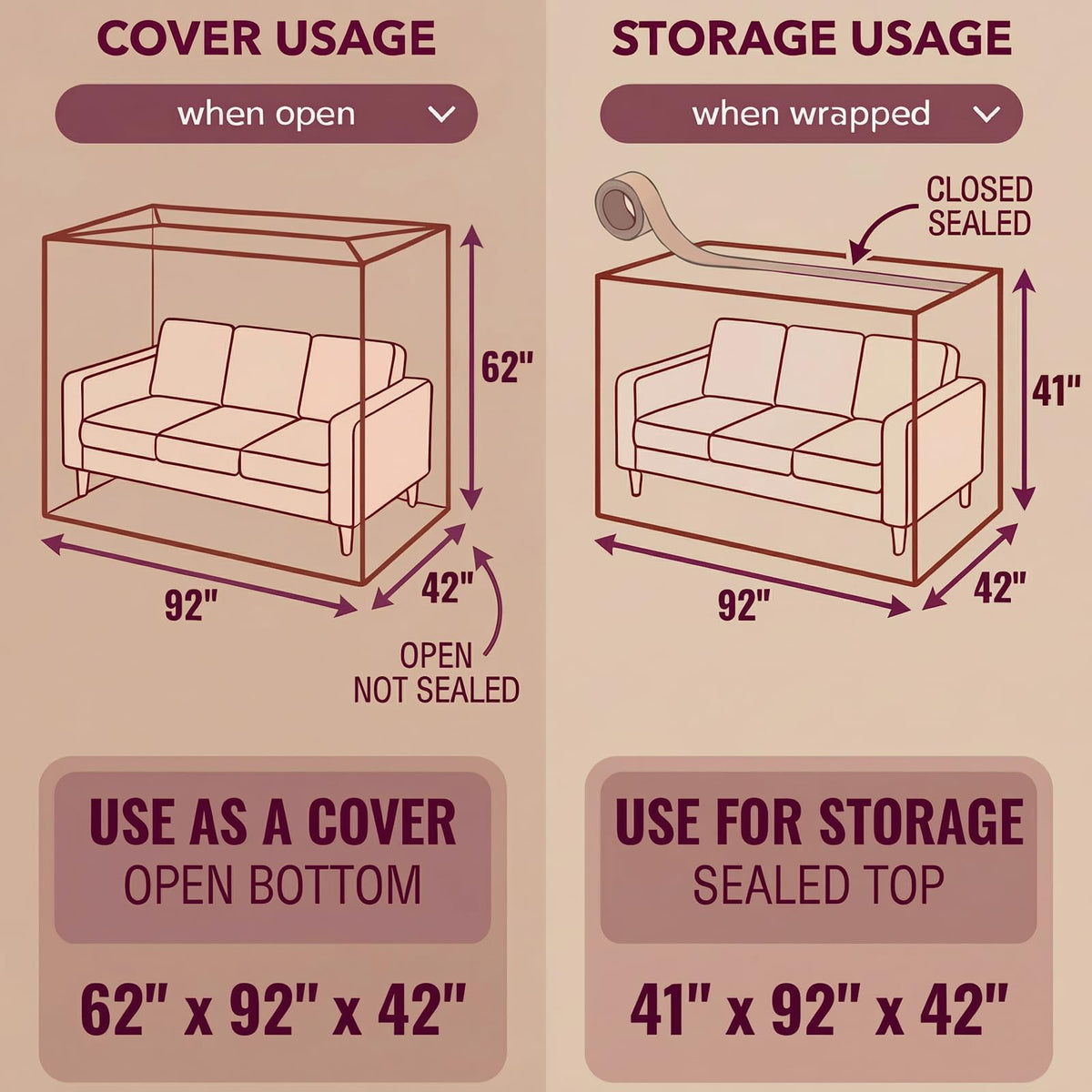 Wowfit dust-proof bag protects boxes from dust during relocation